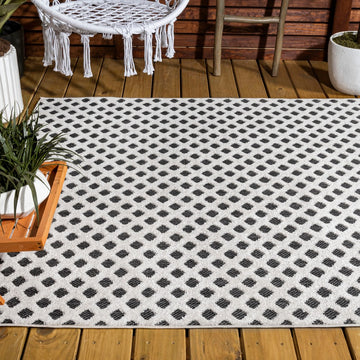 Rabat High-low Pile Mini-diamond Trellis Area Rug